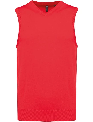 Kariban K 969 Pánská svetrová vesta s výstřihem do V 20.K969 red
