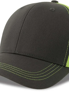 Atlantis Headwear Sonic-S 6 panelová Trucker kšiltovka 33.0259 dark grey/yellow fluo