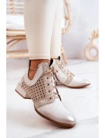 Kožené kozačky Maciejka 05541-25 Světle béžová