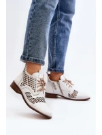 Kožené vyšívané boty Zazoo 2704 Bílé