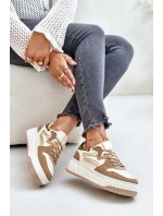 Dámské sneakersy z eko kůže na platformě leopardí béžové Henizore Dámské sneakersy z eko kůže na platformě leopardí béžové Henizore