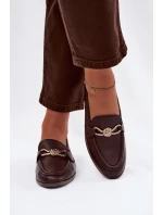 Dámské mokasíny s ozdobným detailem čokoládové rozinky