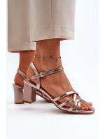 Dámské sandály na vysokém podpatku Sergio Leone Gold Dámské sandály na vysokém podpatku Sergio Leone Gold