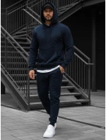 Pánská mikina s kapucí tmavě modrá BX3001