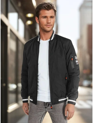 Pánská přechodná bunda bomber černá FashionStreet TX5013