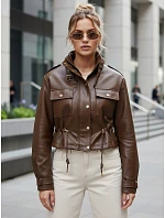 Dámská krátká bunda z ekokůže FashionStreet TY5666