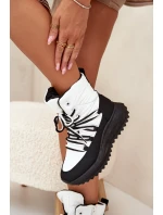 Dámské Sněhule Na Zip Big Star SS274060 Bílá-Černá