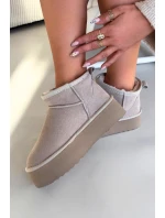 Dámské sněhule z přírodního semiše Mairene – béžové