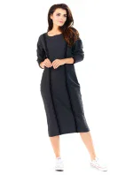 Dámské šaty A197 tm.šedé - Awama