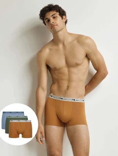 Pánské boxerky z bio bavlny 3ks DIM COTTON STRETCH BIO BOXER 3x - DIM - oranžová