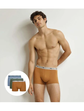 Pánské boxerky z bio bavlny 3ks DIM COTTON STRETCH BIO BOXER 3x - DIM - oranžová