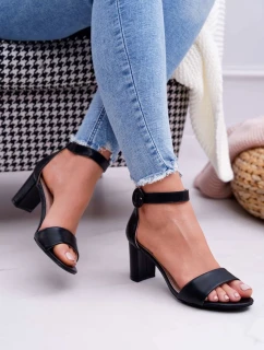 Dámské Sandály Na Podpatku Černé Lexi