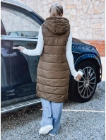 Dlouhá prošívaná béžová vesta FashionStreet TY5253 Dlouhá prošívaná béžová vesta FashionStreet TY5253