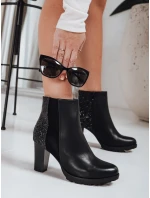 Dámské černé kozačky na podpatku FashionStreet ZY1264 Dámské černé kozačky na podpatku FashionStreet ZY1264