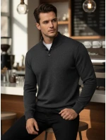 Pánský svetr se stojáčkem grafitový FashionStreet WX2355