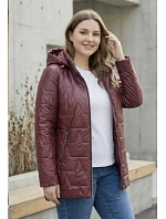 Tenká bunda s kapucí plus size Goodlookin burgundy (B8576-27)