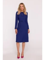S413 Šaty s mašlí - modré S413 Šaty s mašlí - modré