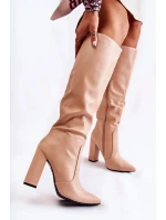 Klasické Boty Na Sloupek Nude Mayra Klasické Boty Na Sloupek Nude Mayra