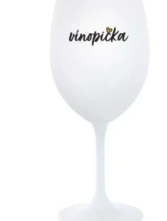 VÍNOPIČKA - bílá  sklenice na víno 350 ml