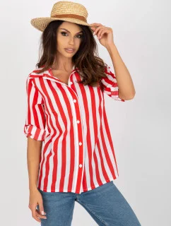 Dámská košile LK BZ 509300.70P Bílá s červenou - Lakerta