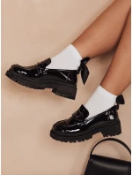 Dámské lakované mokasíny ELEGANCI black FashionStreet ZY0677 Dámské lakované mokasíny ELEGANCI black FashionStreet ZY0677