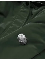 Zelená dámská zimní bunda parka s kožešinovou podšívkou (m21312)