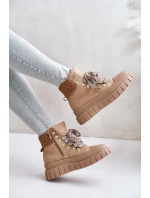 Dámské Zateplené Boty Trapery Na Platformě Hnědé Alcyhen