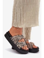 Dámské Pantofle S Přezkami Na Platformě Zebra Nilatha Dámské Pantofle S Přezkami Na Platformě Zebra Nilatha