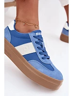 Kožené semišové tenisky Dámské Big Star TT274165 Modré