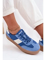 Kožené semišové tenisky Dámské Big Star TT274165 Modré