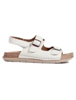 Krásné  sandály bílé dámské na plochém podpatku