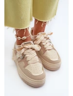 Dámské tenisky na platformě z ekokože béžové Moun