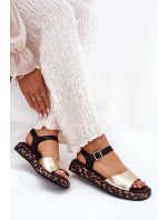 Kožené Elegantní Dámské Sandály S.Barski GR51-603 Zlaté