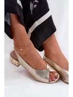 Kožené elegantní dámské sandály CheBello 4724 zlaté