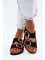 Dámské pantofle na korkové podrážce s řemínky Lee Cooper LCW-26-35-4455L Černé