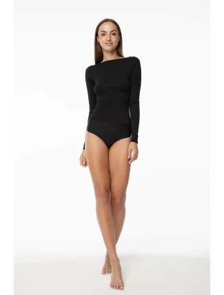 Jednoduché tričko s dlouhým rukávem Black - Julimex Jednoduché tričko s dlouhým rukávem Black - Julimex