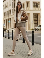 Zateplené dámské kožené sneakersy Big Star OO274A317 HI-POLY SYSTEM Béžové Zateplené dámské kožené sneakersy Big Star OO274A317 HI-POLY SYSTEM Béžové