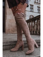 Dámské kozačky na podpatku béžové Xamarin