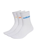 Ponožky adidas Linear Crew Cushioned 3 páry bílé KD1717