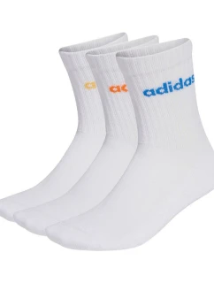Ponožky adidas Linear Crew Cushioned 3 páry bílé KD1717