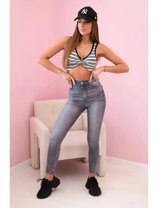 Top dámský bavlněný s výstřihem a zlatým akcentem černá Top dámský bavlněný s výstřihem a zlatým akcentem černá