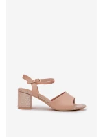 Dámské sandály na podpatku Vinceza 20275 béžové