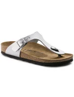 Dámské žabky Birkenstock Gizeh Birko-Flor silver regular wide (0043851) dámské Dámské žabky Birkenstock Gizeh Birko-Flor silver regular wide (0043851) dámské