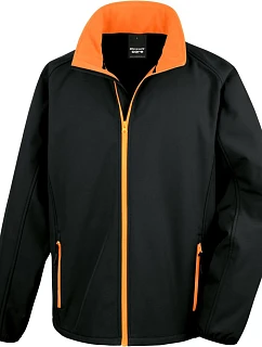 Result R 231M Pánská 2-vrstvá softshell bunda "Printable" 30.231M black/orange