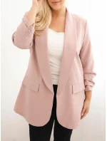 Dámská sako Plus Size elegantní tmavě pudrově růžová
