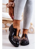 Elegantní Kožené Boty S Ornamentem černe Cindy