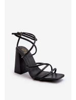 Moderní sandály na podpatku černé Josette Moderní sandály na podpatku černé Josette