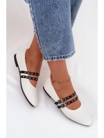 Dámské Baleríny S Paskami Bílé Deliora