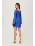 K190 Mini šaty s dělenými rukávy - modré