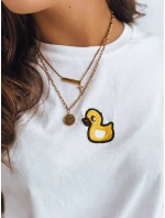 Dámské tričko s nášivkou MIA ROSE ecru FashionStreet RY2254